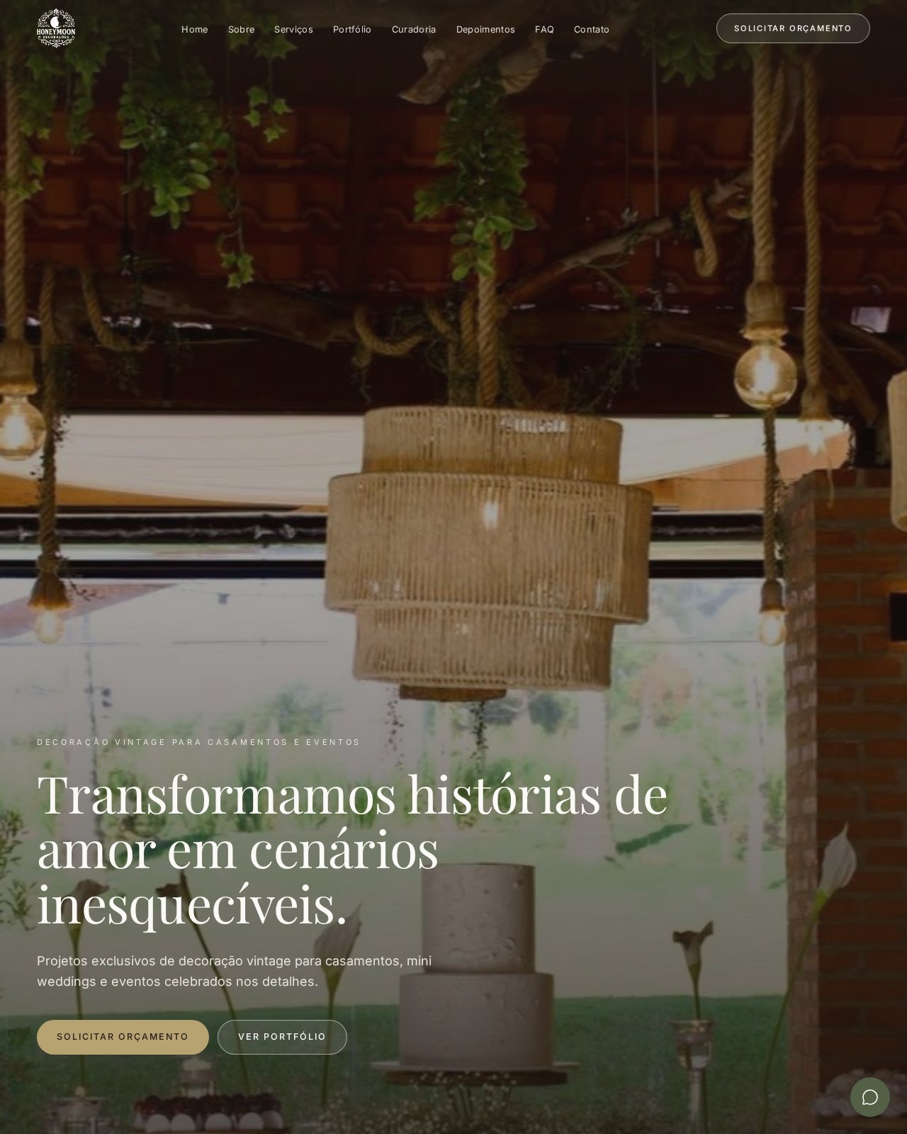 Site desenvolvido para Honeymoon Decor